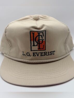 Vintage LG Everist Rope Hat Flat Bill SnapBack Corporate Promo Retro Gorpcore